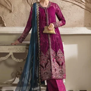 Maria B Luxury Embroidered Chiffon MPC-25-102-Magenta